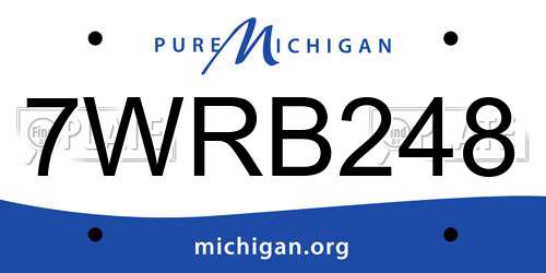 7WRB248 Michigan License Plate