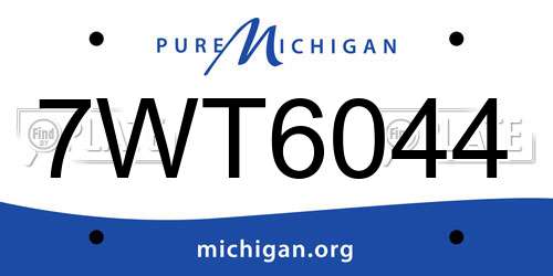 7WT6044 Michigan License Plate