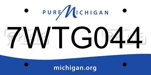 7WTG044 Michigan License Plate