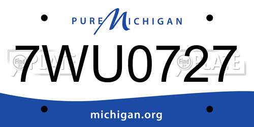 7WU0727 Michigan License Plate