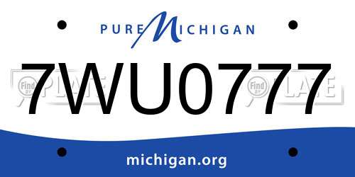 7WU0777 Michigan License Plate