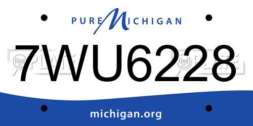 7WU6228 Michigan License Plate