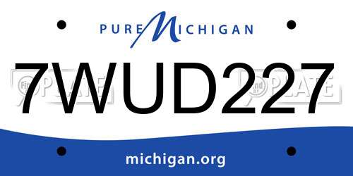 7WUD227 Michigan License Plate