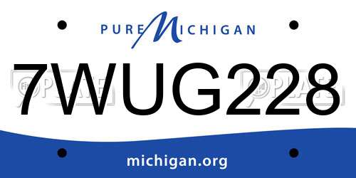 7WUG228 Michigan License Plate