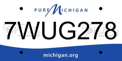 7WUG278 Michigan License Plate