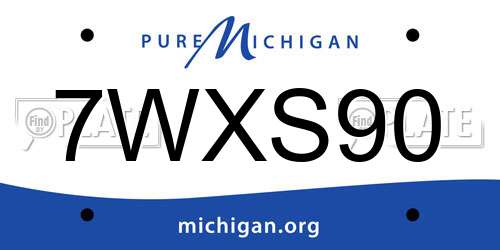 7WXS90 Michigan License Plate