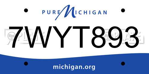 7WYT893 Michigan License Plate