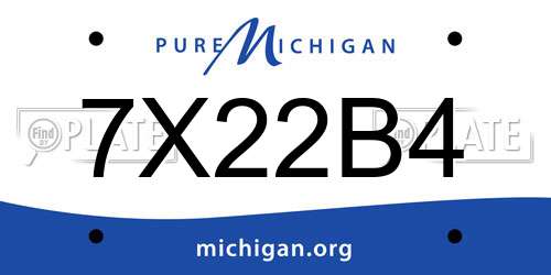 7X22B4 Michigan License Plate