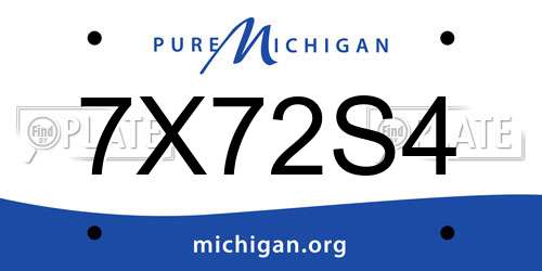 7X72S4 Michigan License Plate