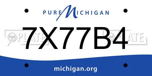 7X77B4 Michigan License Plate
