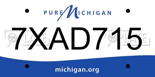 7XAD715 Michigan License Plate