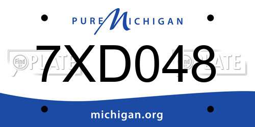 7XD048 Michigan License Plate