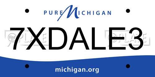 7XDALE3 Michigan License Plate