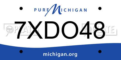 7XDO48 Michigan License Plate