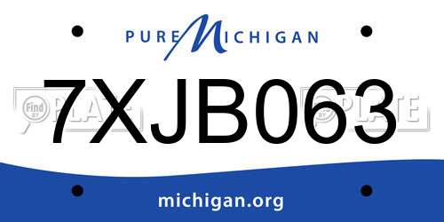 7XJB063 Michigan License Plate