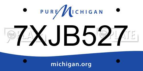 7XJB527 Michigan License Plate
