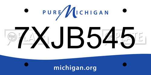 7XJB545 Michigan License Plate