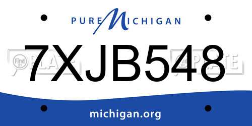 7XJB548 Michigan License Plate