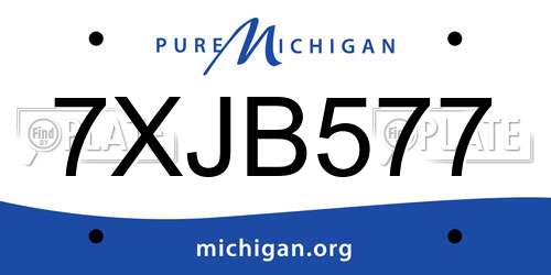 7XJB577 Michigan License Plate