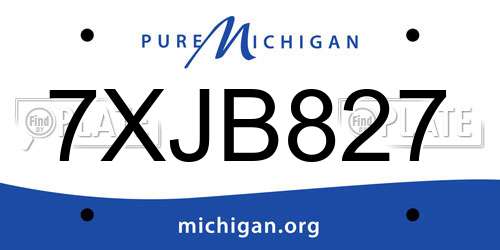 7XJB827 Michigan License Plate