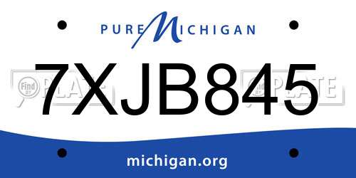 7XJB845 Michigan License Plate
