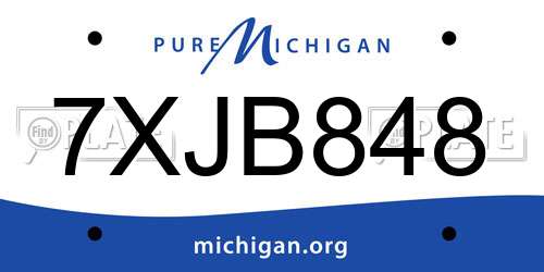 7XJB848 Michigan License Plate