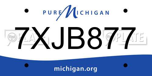 7XJB877 Michigan License Plate