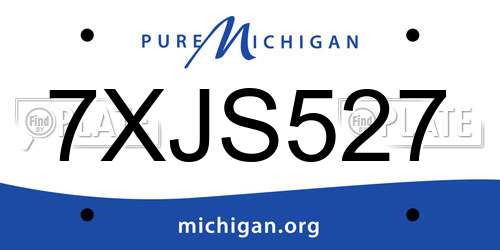 7XJS527 Michigan License Plate