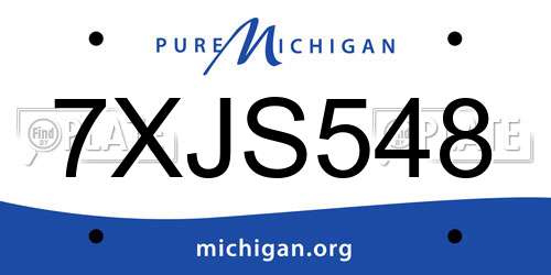 7XJS548 Michigan License Plate
