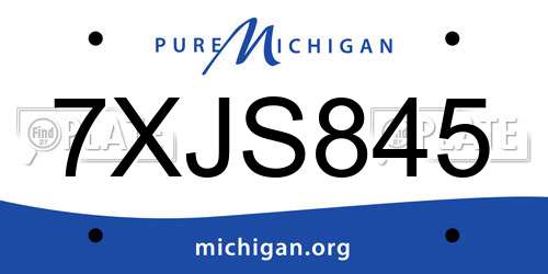 7XJS845 Michigan License Plate
