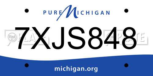 7XJS848 Michigan License Plate