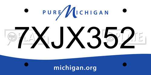 7XJX352 Michigan License Plate