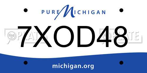 7XOD48 Michigan License Plate
