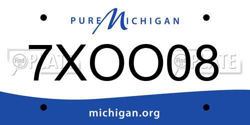 7XOO08 Michigan License Plate