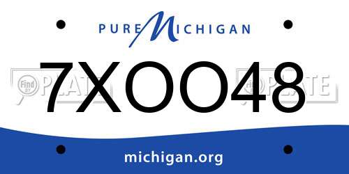 7XOO48 Michigan License Plate