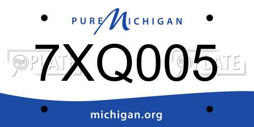 7XQ005 Michigan License Plate
