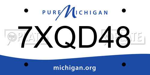 7XQD48 Michigan License Plate