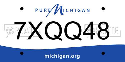 7XQQ48 Michigan License Plate