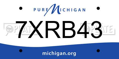 7XRB43 Michigan License Plate