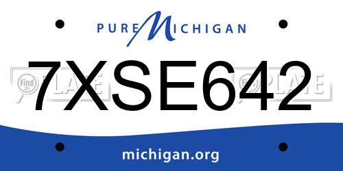 7XSE642 Michigan License Plate