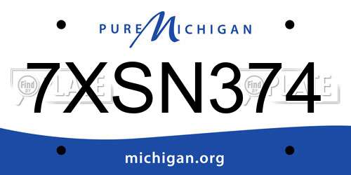 7XSN374 Michigan License Plate