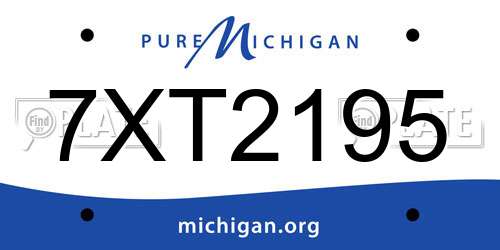 7XT2195 Michigan License Plate