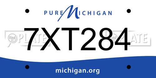 7XT284 Michigan License Plate