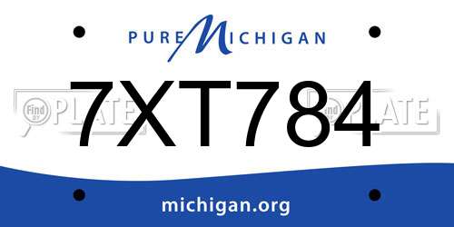 7XT784 Michigan License Plate