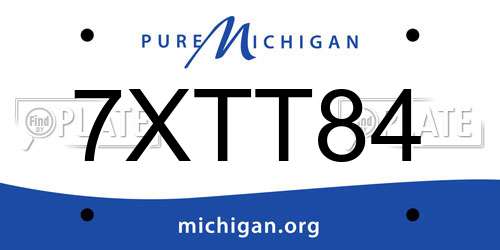 7XTT84 Michigan License Plate