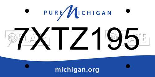 7XTZ195 Michigan License Plate