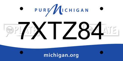 7XTZ84 Michigan License Plate
