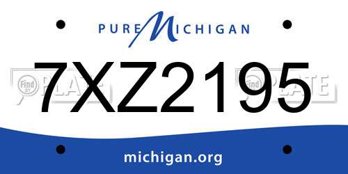 7XZ2195 Michigan License Plate