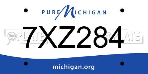 7XZ284 Michigan License Plate