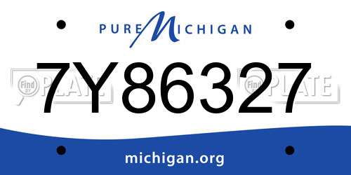 7Y86327 Michigan License Plate